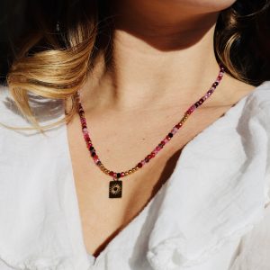 Collier Athénaïs rose