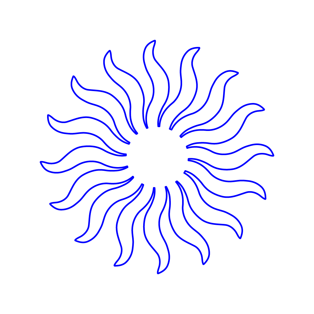 icône bleue soleil Ad vitam