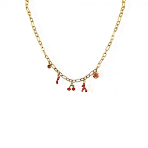 Collier Gaïa rouge